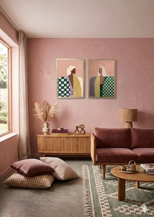 Kit 2 Cuadros – Identidad – 30 x 40 en rosa / verde / amarillo – Material Marco: Pino – Moldura Caja - Decoración de pared, Uruguay | Berna home, vista 2