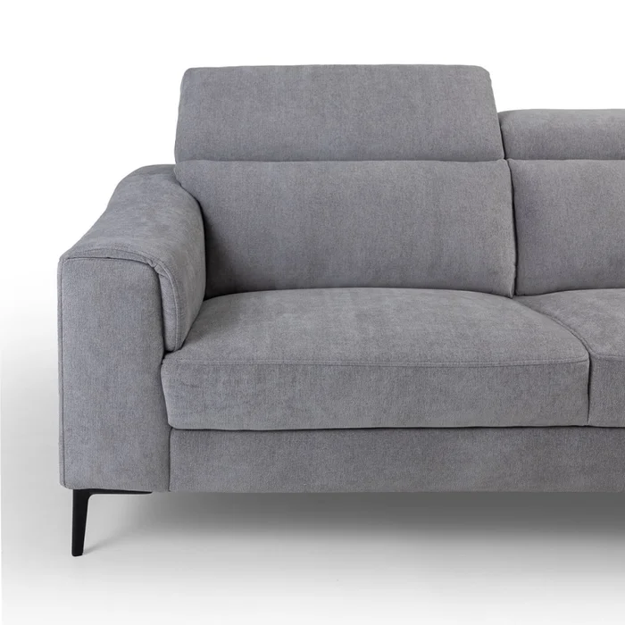 Rinconera Luke - Tela Microfibra - Chaise Derecho - 6686-7 Gris en Beige - Sillones y sofás, Uruguay | NYR, vista 2