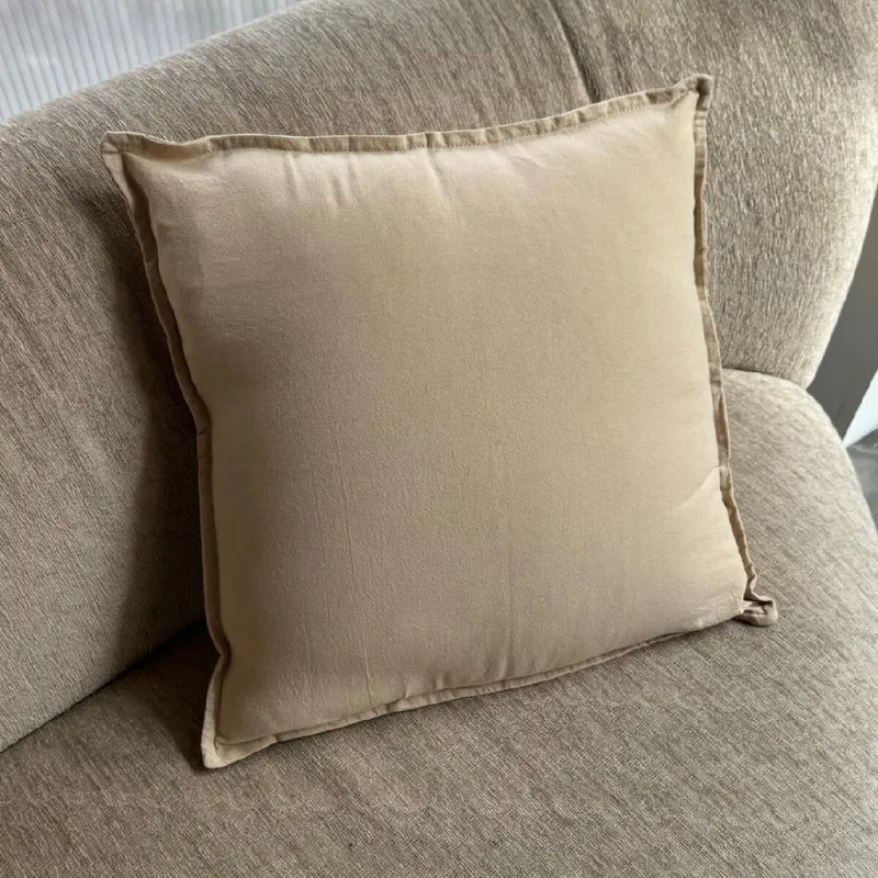 Funda de almohadón algódón 45x45cm - beige en Beige - Textiles, Uruguay | Buho Store
