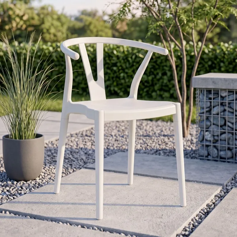 Silla Wishbone de polipropileno Blanco Tiza en Blanco - Muebles para el exterior, Uruguay | Rústico Hogar