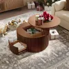 MESA DE CENTRO 3D ROBLE CLARO CIRCULAR - Mesas de comedor, Uruguay | Viasono, vista 3 de 5