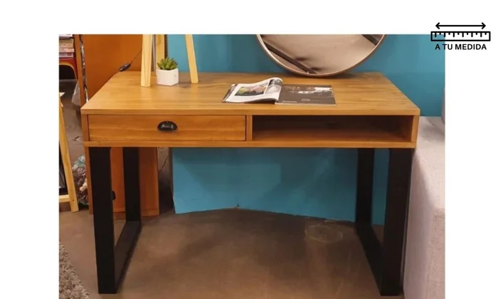 Escritorio IRON 1 Cajon 1.20m en Madera natural - Escritorios y sillas de escritorio, Uruguay | Finkel