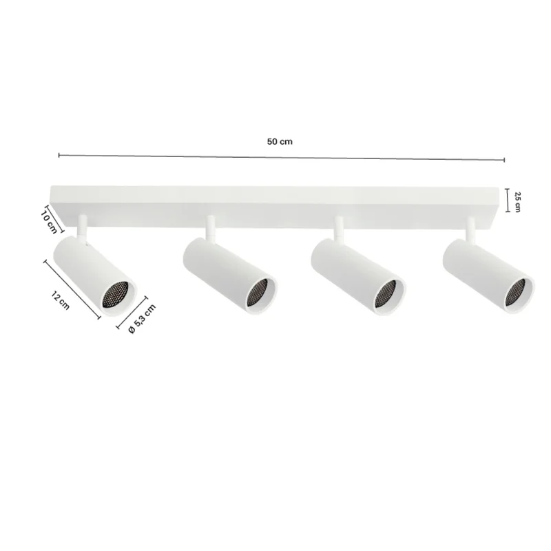 Luminaria de Adosar Long Leticia Cuadruple Orientable Blanca en Blanco - Lámparas colgantes, Uruguay | Serlux, vista 4