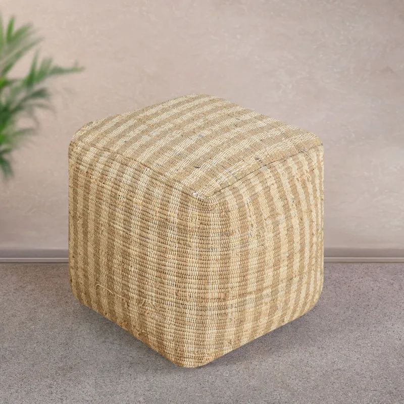 Pouf Kameel Natural/beige Algodón Denim en Beige - Textiles, Uruguay | Divino