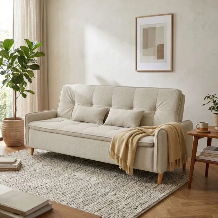 Sofa cama Donna - 3 Cuerpos - Beige en Beige - Sillones y sofás, Uruguay | Rústico Hogar