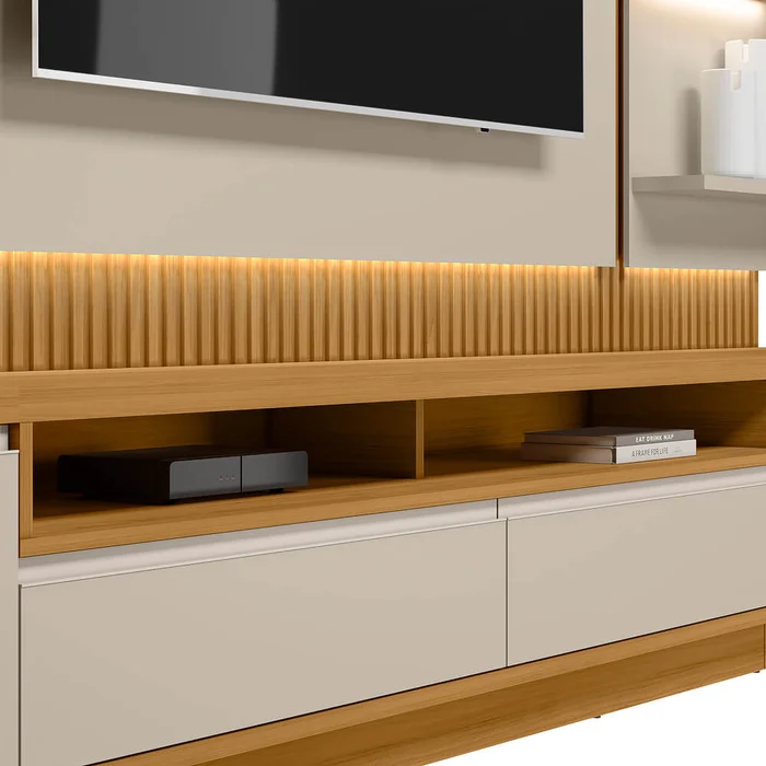 Rack con Panel Modular Sao Paulo Completo con Led MDF/MDP en Tauari - Muebles para TV, Uruguay | Balton, vista 14