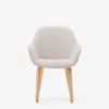 Silla Aleli - de chenilla beige y patas de madera maciza de fresno con acabado natural en Beige - Sillas, Uruguay | Kavehome, vista 7 de 10