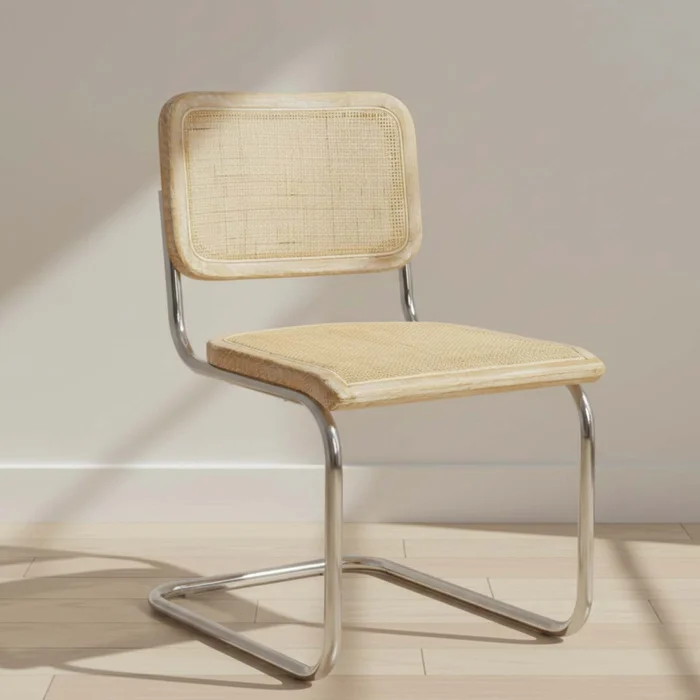 Silla Rattan-y-madera Natural-beige Bauhaus en Madera natural - Sillas, Uruguay | Divino
