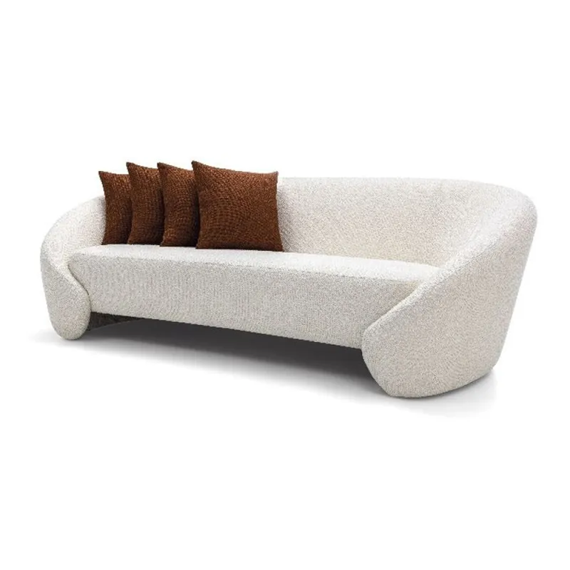 SOFA 3 CUERPOS - TAPIZADO TELA BEIGE - ALMOHADONES LADRILLO en Beige - Sillones y sofás, Uruguay | Champagne Home