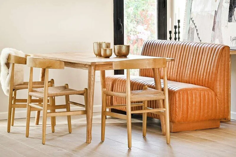 SILLON DE COMEDOR FERRARO - CUERO ITALIANO CARAMELO - 1.53 MTS en Marrón - Sillones y sofás, Uruguay | La Iberica, vista 6