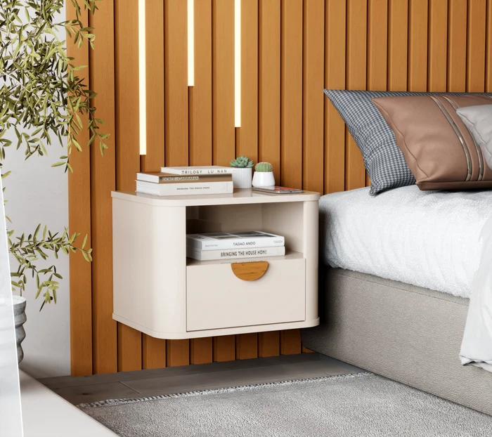 Mesa de Luz Flotante Buriti en Beige - Mesas de luz, Uruguay | Deluxe Home, vista 2
