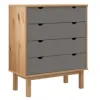 Comoda 4 C Mel/Gris Linea Nordica en Madera Maciza - Cómodas, Uruguay | Que Sal Muebleria, vista 3 de 16