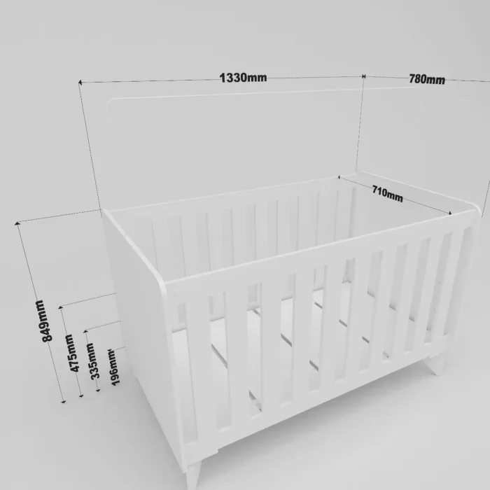 Cuna Transformable en Blanco, Uruguay | RM Muebles y Deco, vista 3