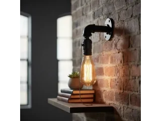 Lámpara de pared de hierro E27 Negra en Negro, Uruguay | Que Sal Muebleria, vista 2