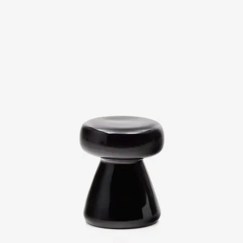 Mesa auxiliar Manya de cerámica negro Ø 38 cm en Negro - Mesas de arrimo, Uruguay | Kavehome