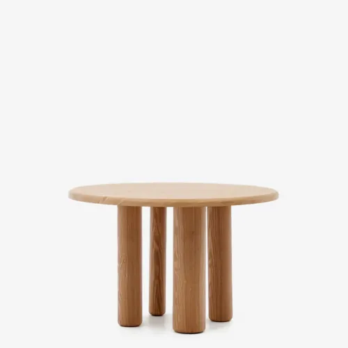 Mesa redonda Mailen - en chapa de fresno con acabado natural Ø 120 cm en Madera natural - Mesas de comedor, Uruguay | Kavehome