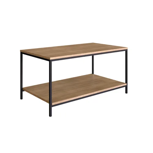 Mesa de Centro Ratona Rectangular Tapa Doble (Olmo y Hierro Negro) - Mesas de living, Uruguay | Berna home