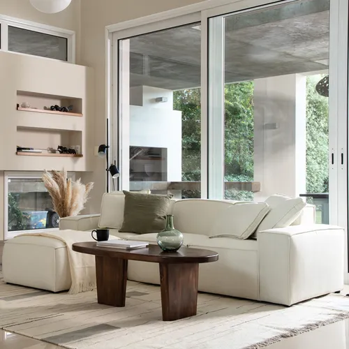 Sofá Arizona Ottoman - Beige en Beige, Crema - Sillones y sofás, Uruguay | Walnut