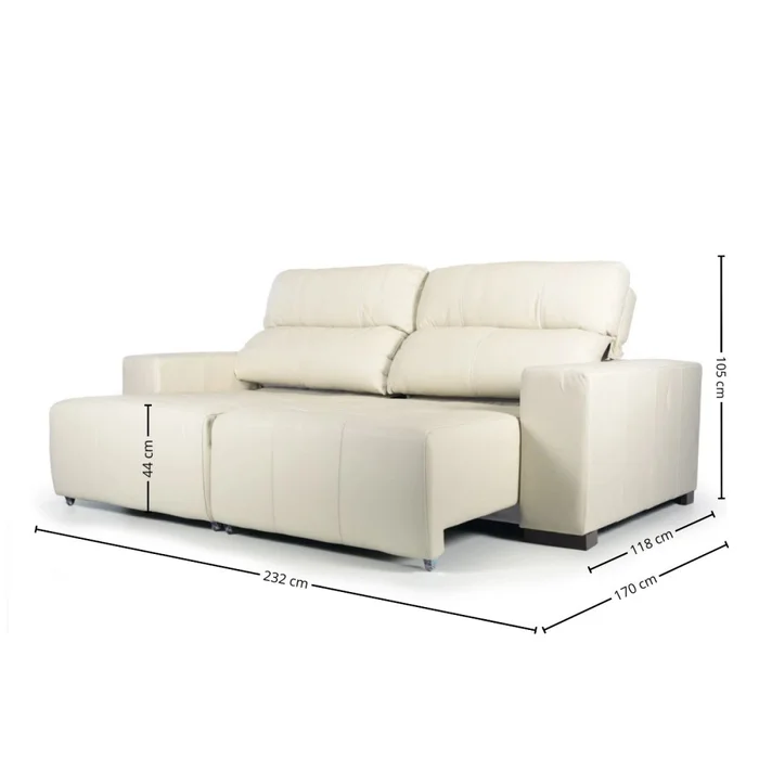 Sofá Madi Reclinable - Cuero Básico - 2 cuerpos - Arena - (Preventa) en Beige - Sillones y sofás, Uruguay | Nyr, vista 6