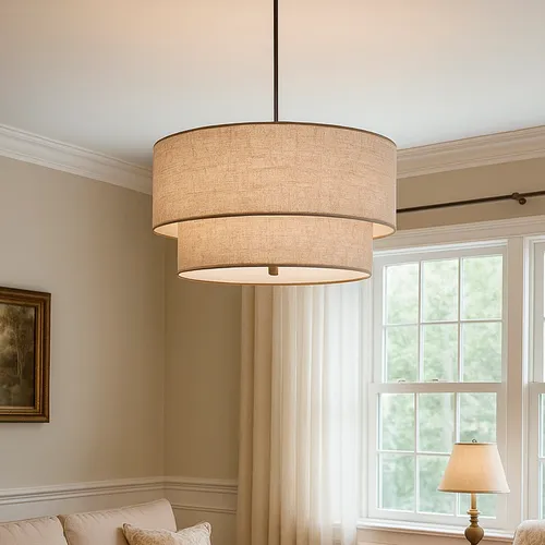 Lámpara de techo Amara en Beige - Lámparas colgantes, Uruguay | Alta Gracia Deco