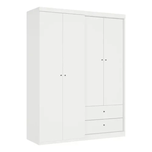 Ropero 4 puertas Linea Star - Blanco en Blanco - Roperos y placares, Uruguay | Nario Hogar
