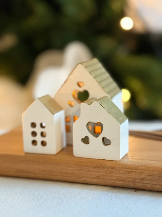 Casitas navideñas x 3 en Blanco - Decoración, Uruguay | Dreams On Time