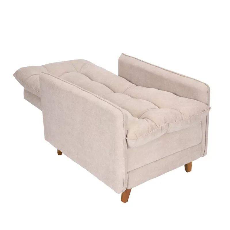 Poltrona reclinable Montreal con puf en Beige - Butacas, banquetas y puffs, Uruguay | Concetto Casa, vista 3