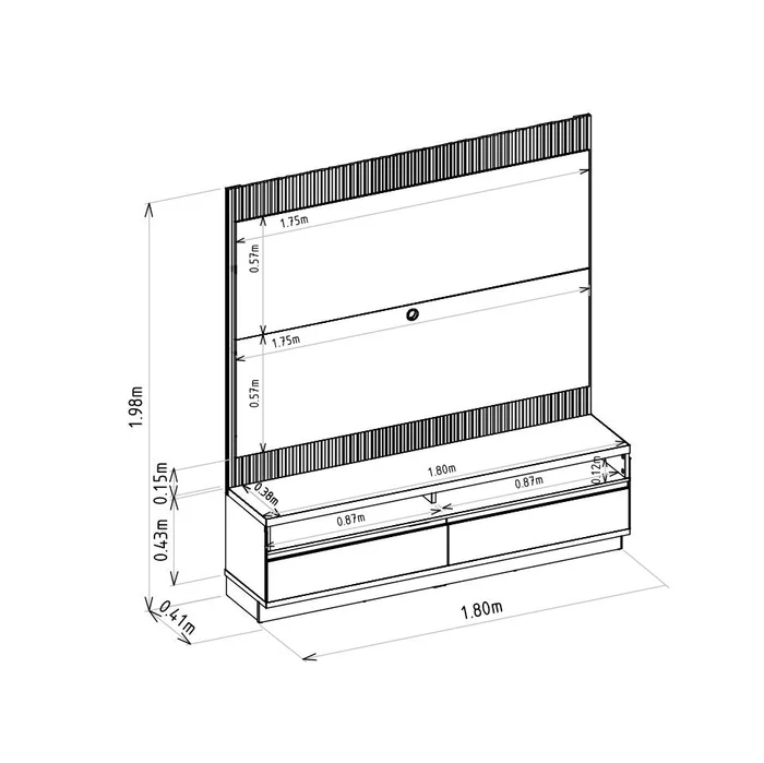 Rack con Panel Modular Sao Paulo 180cm con Led MDF/MDP en Madera natural - Muebles para TV, Uruguay | Balton, vista 11