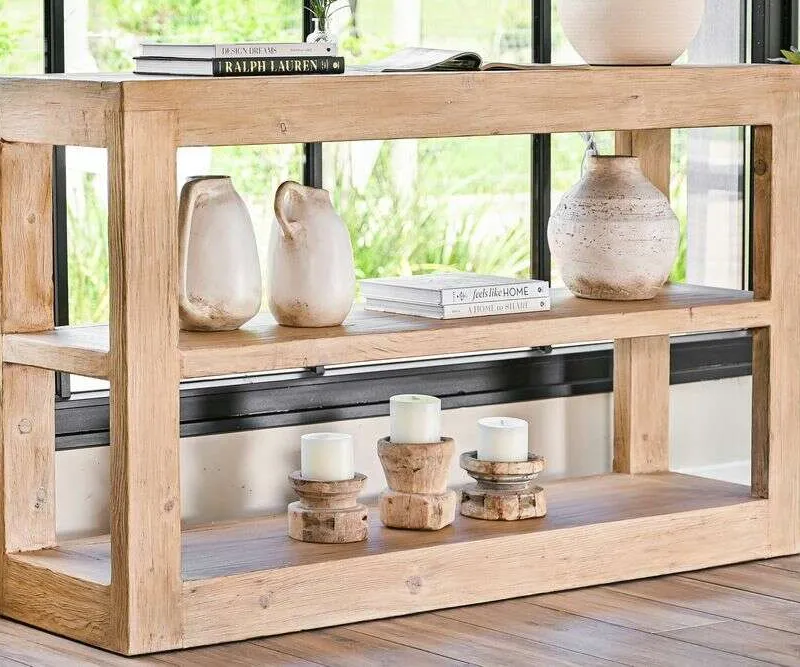 BIBLIOTECA / CONSOLA CON ESTANTE TAURET en Madera natural - Bibliotecas, Uruguay | La Iberica