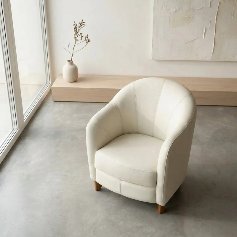 Butaca Gap - Cuero Básico - Off White - (Preventa) en Blanco - Butacas, banquetas y puffs, Uruguay | Nyr, vista 4