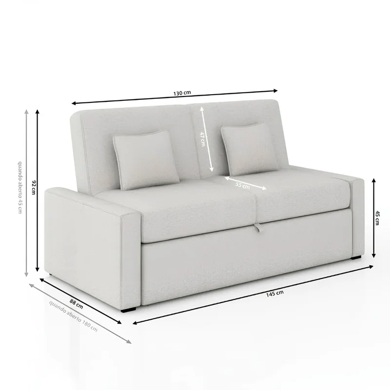 Sofa Cama Charlotte - Beige en Beige - Sillones y sofás, Uruguay | Rústico Hogar, vista 5