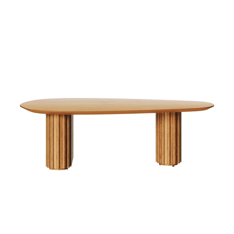KIT Combo Mesa de Living Oval Mix Small + Large - Línea Nevada - Natural en Madera natural - Muebles para TV, Uruguay | Ecowood, vista 4