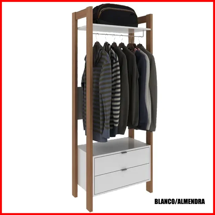 Roperia abierta con cajones – AZ 1011 en Multicolor - Roperos y placares, Uruguay | Punto Unión, vista 2