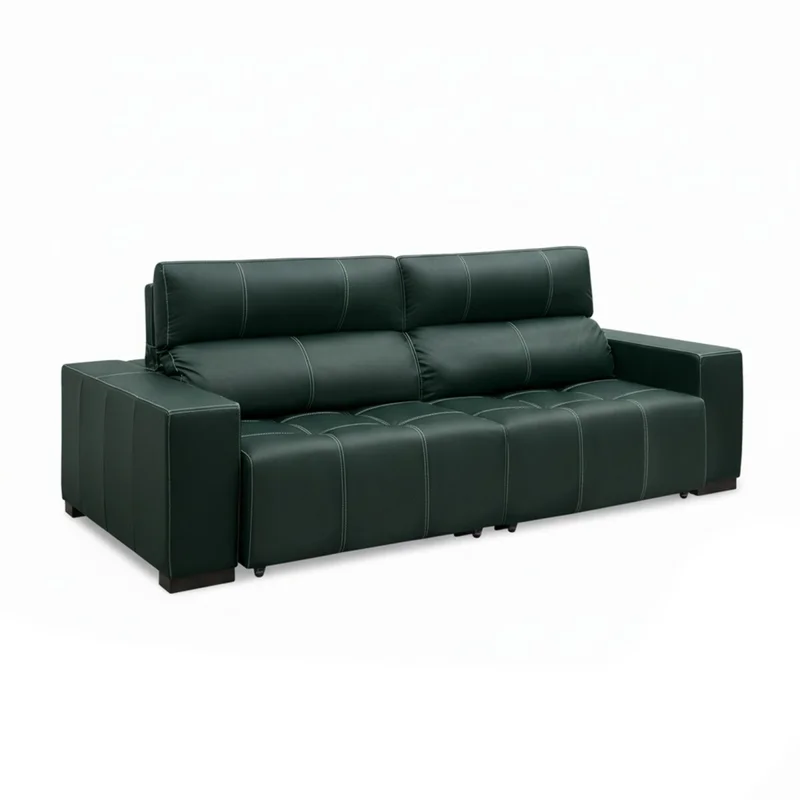 Sillón cama Madrid - 4 Cuerpos 100% Cuero - Verde en Marrón, Negro, Verde - Sillones y sofás, Uruguay | Rústico Hogar, vista 3