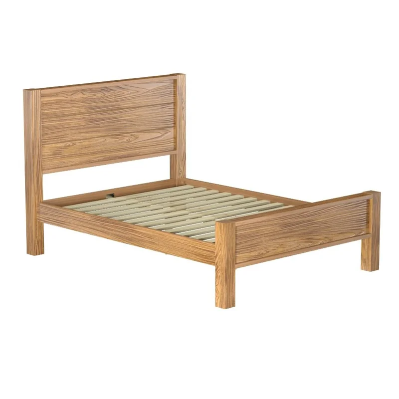 Cama Queen Linea El Dorado en Madera natural - Dormitorio, Uruguay | La Cueva Muebles, vista 5