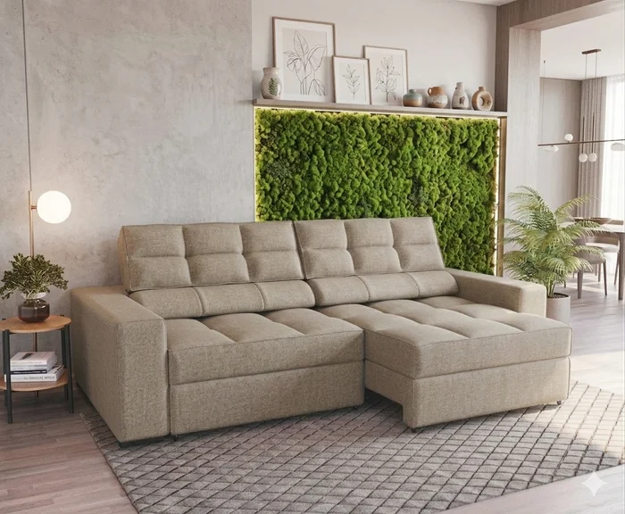SOFA DELUXE 2.70CM RETRACTIL RECLINABLE 6 POSICIONES en BOUCLE GRIS A056 - Sillones y sofás, Uruguay | Balton, vista 15