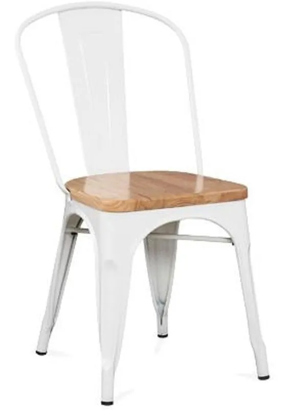 Silla Tolix C/asiento De Madera en Multicolor - Sillas, Uruguay | Unsi