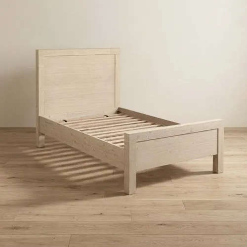 Cama 1 1/2 Plaza Madera-acacia Natural-beige Prince en Blanco - Dormitorio, Uruguay | Divino
