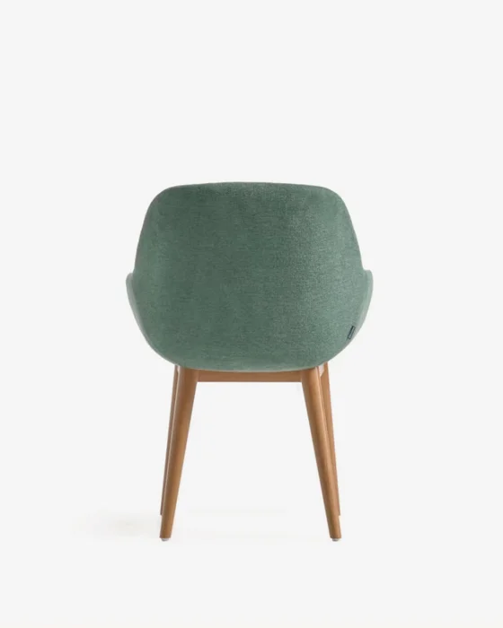 Silla Konna - verde y patas de madera maciza de fresno acabado oscuro en Verde - Sillas, Uruguay | Kavehome, vista 9