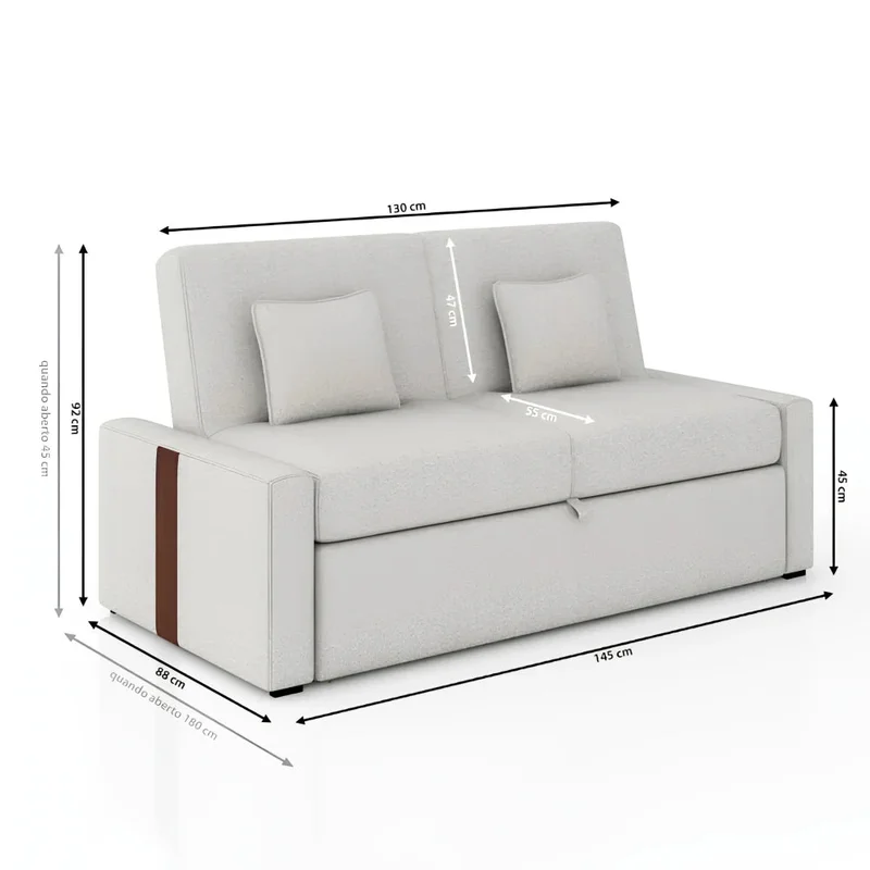 Sillón Sofá Cama Charlotte - Marrón Claro en Beige - Sillones y sofás, Uruguay | Ecowood, vista 5