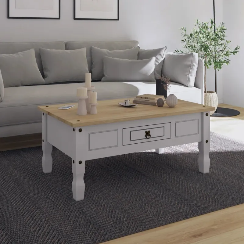 Mesa de Living - Línea Monterrey - Blanco en Blanco - Mesas de living, Uruguay | Ecowood