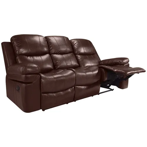Sillón reclinable 3 cuerpos - Pu MR2138 - Marrón en Beige - Sillones y sofás, Uruguay | Rústico Hogar