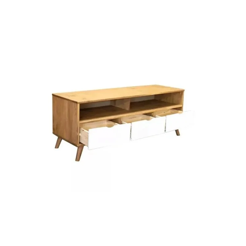 Rack 3 Cajones Madera Blanco - Línea Berlín en Multicolor - Muebles para TV, Uruguay | Ecowood, vista 3