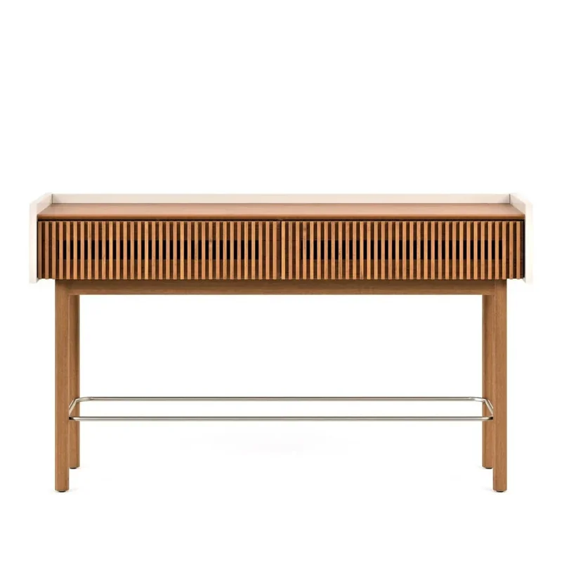 Mesa de Arrime Ripiado - Línea Nevada - Blanco/Natural en Blanco - Mesas de arrimo, Uruguay | Ecowood, vista 4