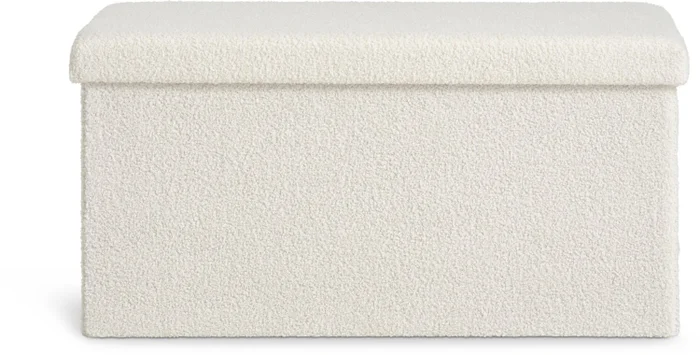 Puf NYSTED 76x38 con almacenaje felpa blanco en Blanco - Butacas, banquetas y puffs, Uruguay | JYSK, vista 2