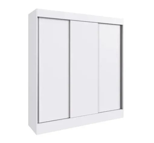 Ropero Placard 3 Puertas Corredizas 2 Cajones Dormitorio (Blanco) en Blanco - Roperos y placares, Uruguay | Muebles Express
