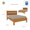 Cama Safira 2 Plazas en Madera natural - Dormitorio, Uruguay | Palermo Casa Deco, vista 3 de 3