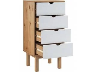 Cajonera 4 C Mel/gris Linea Nordica en Madera Maciza en Madera natural - Cómodas, Uruguay | Quesal, vista 3