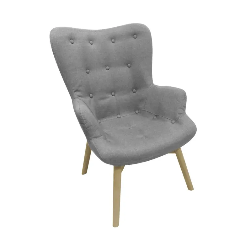 BUTACA BILBAO TAPIZADA H94X69CM GRIS en Gris - Butacas, banquetas y puffs, Uruguay | Koz
