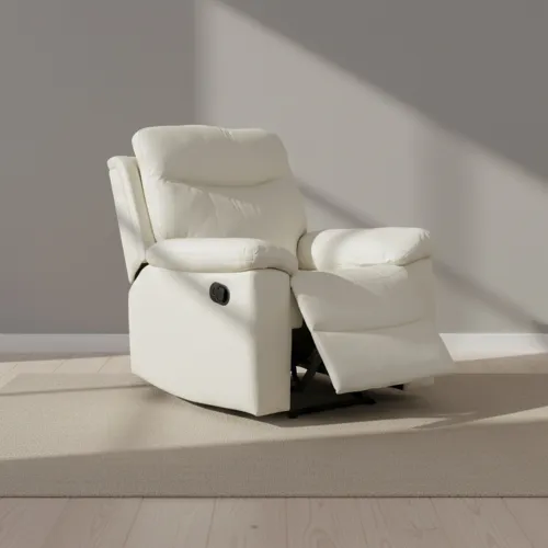 Recliner 1 Cuerpo Simil-cuero Natural-beige Lexus Crema en Beige - Sillones y sofás, Uruguay | Divino